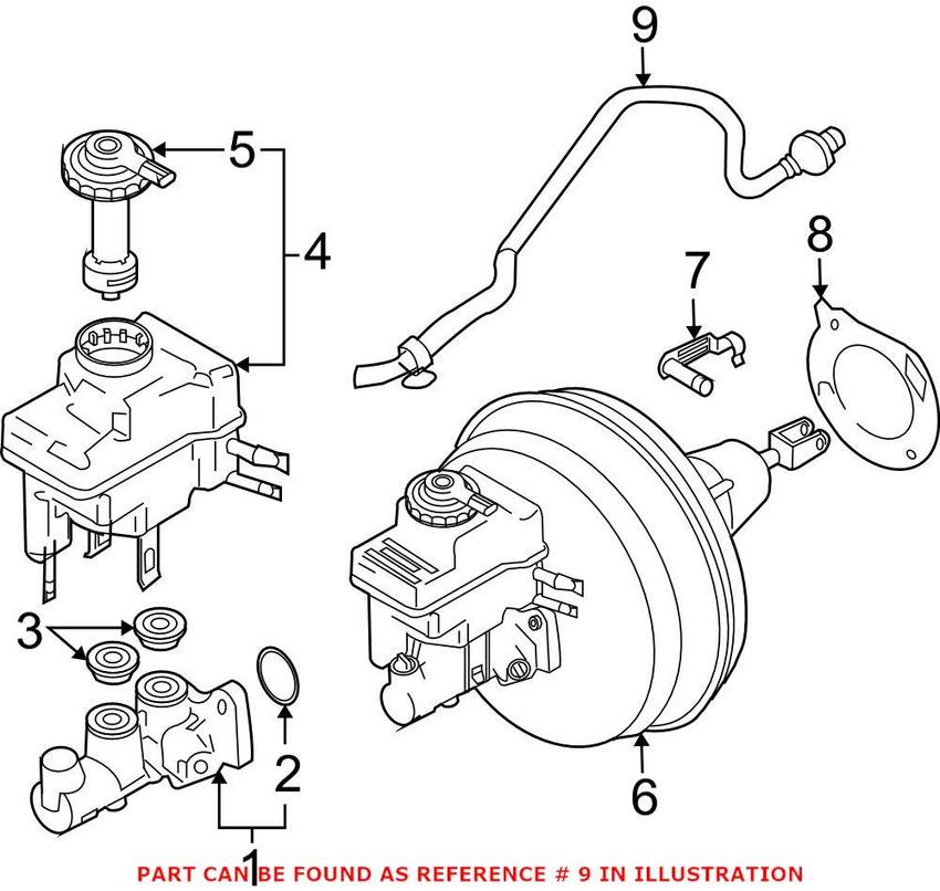 BMW Brake Booster Vacuum Hose 11667610751